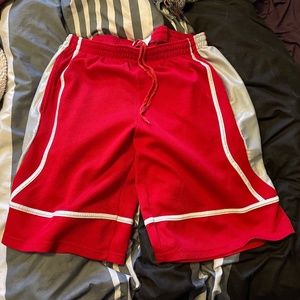 Size XL Red and White Basketball Shorts